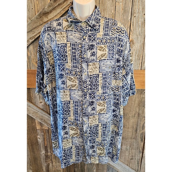 Campia moda XlT TALL hawaiin button up short sleeve aloha vacation - Picture 1 of 6